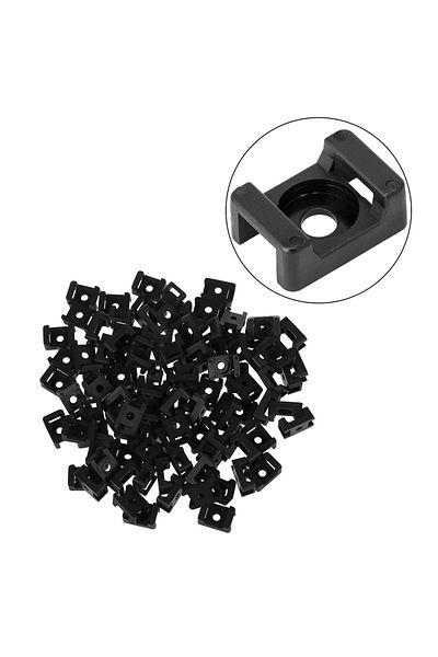 Choice 100pcs 100pcs Cable Tie Mount Clips Saddle Type Wire Holder Bases Computer Tv Cord Fixing Clamps