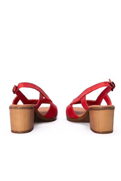 Gusse Daisi Women's Heeled Genuine Leather Sandals 1506