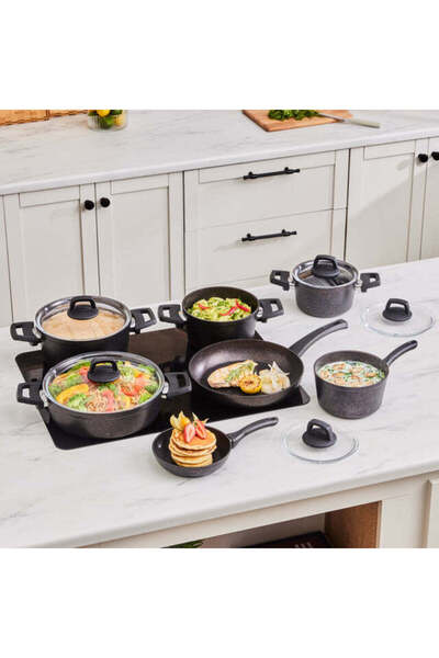 Karaca Biogranit Blackgold 12-piece cookware set | Non-stick coating