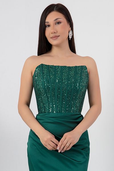 PULLIMM Strazless Sequin Detail Sten Dress Ecr5294