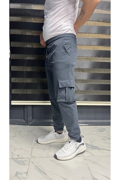 alphalife Men's Anthracite Cargo Pocket Trousers