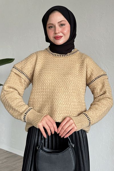 InStyle Camel Sweater - Piping Detail and Raster
