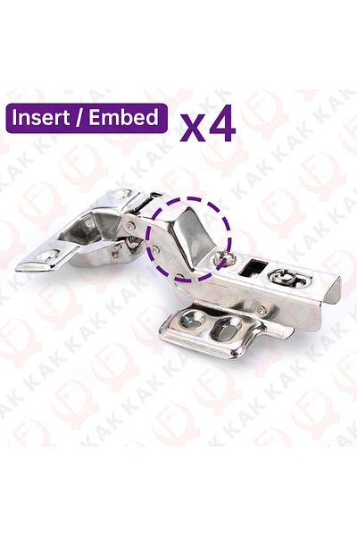 Choice KAK 8 Pieces Stainless Steel Cabinet Hinges Soft Closing Hydraulic Door Hinge Damper Buffer Kitch...