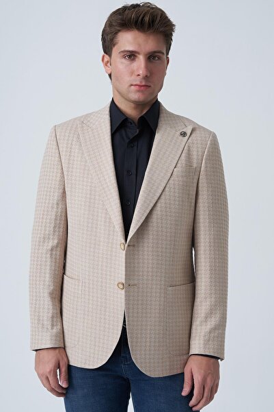 White Stone Alcácer Do Sal C4015 Slim Fit 6 Drop Jacket Patterned