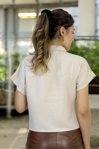 yagmurberen CAMASĂ DE DESIGN 100% BUMBAC CU PRINT DANTELĂ