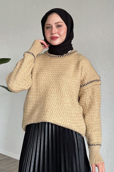 InStyle Camel Sweater - Piping Detail and Raster