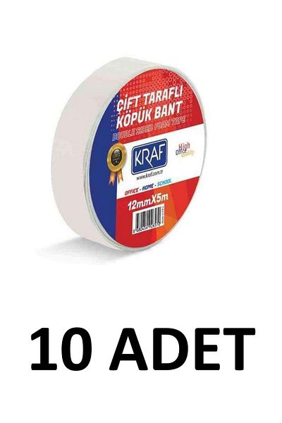 KRAF 10 Pieces 12 mm X 5 Meters Double Sided Foam Tape