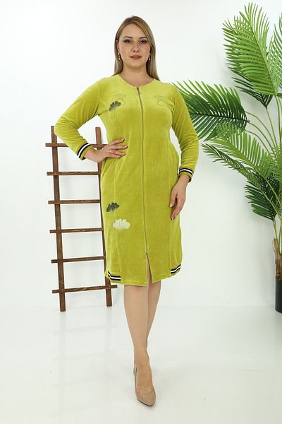 STELLETO Embroidered Plus Size Winter Velvet Tunic