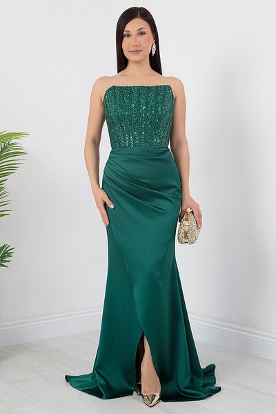 PULLIMM Strazless Sequin Detail Sten Dress Ecr5294