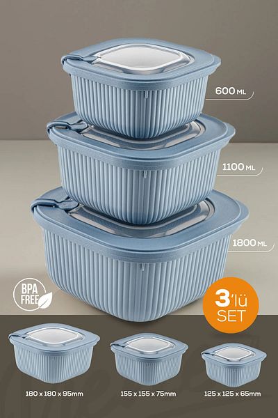 EsmoHome Set of 3 Airtight Storage Containers