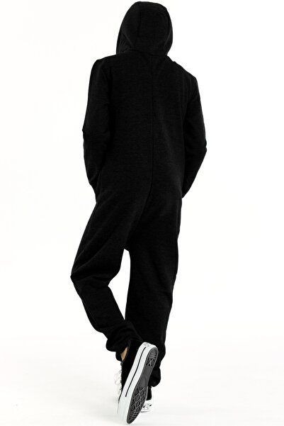 Kyron Pamuklu Cep Detaylı Fermuarlı Kapüşonlu Erkek Çocuk Tulum Antrasit