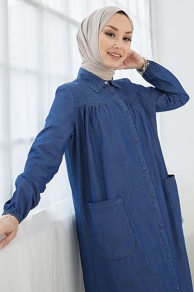 InStyle Mayra Robe Džínové šaty do kapsy - Modré