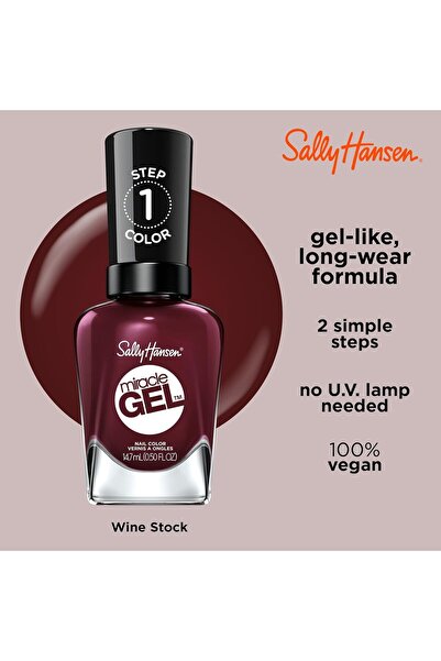 Sally Hansen Miracle Gel™ Nail Polish - 479 - Wine Stock, 14.7ml
