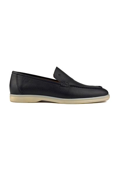TEZCAN KUNDURA Allegro Black Genuine Leather White Sole Loafer Men's Shoes