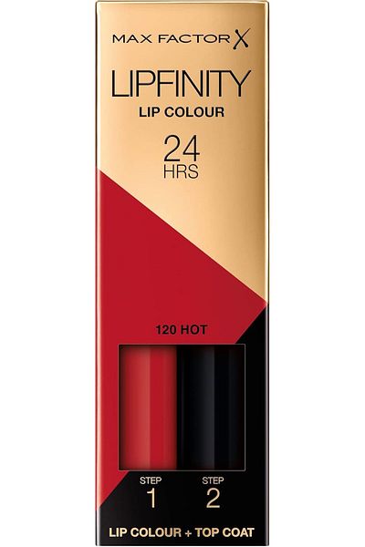 Max Factor Lipfinity 2-step Long Lasting Lipstick - 120 Hot, 2.3ml + 1.9g