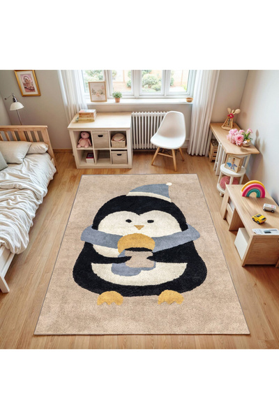 Rugs Modern Halı Lina Koleksiyonu Sevimli Penguen Desenli Dokuma Taban Modern...