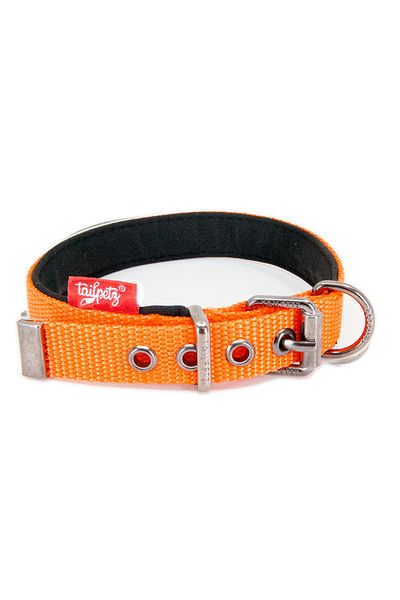 Tailpetz Orange Dog Collar - Soft Texture, Comfortable and Durable