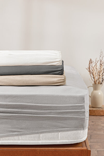 Puffy Feel Penye Lastikli Çarşaf - Antrasit