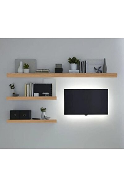 AŞIRCA 3 lü Atlantik cam duvar rafı TV rafı