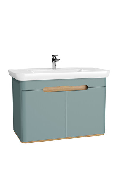 VitrA Sento 65872 Lavabo Dolabı, Kapaklı, Mat Fiyord Yeşili,100 cm