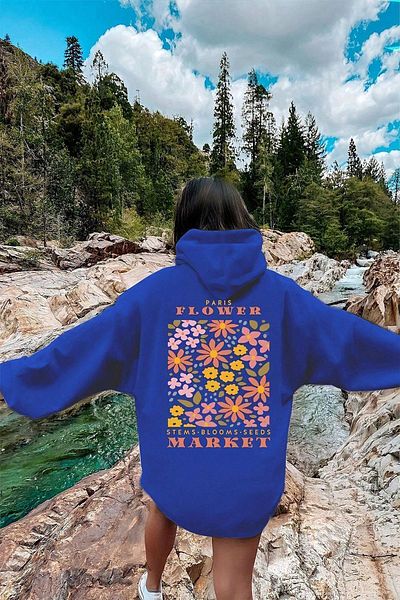 Moda Glo Flower Printed Oversize Sweatshirt
