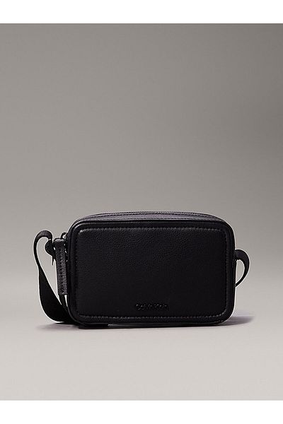 Calvin Klein Minimal Leather Black Men's Shoulder Bag - Adjustable Strap K50K 511850 -Beh