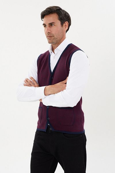 Tony Montana Tony Sports Double Color Knitwear Vest- T-1247