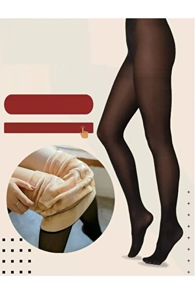 MİSTİRİK Ravena Model Sıkılaştırıcı Etkili Içi Pelüşlü Sıcak Tutan Termal Korse Çorap Siyah Renk