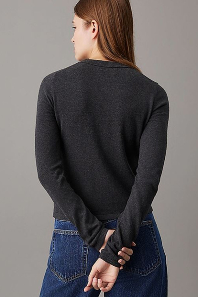 Calvin Klein Kadın Logolu Sweatshirt - Siyah
