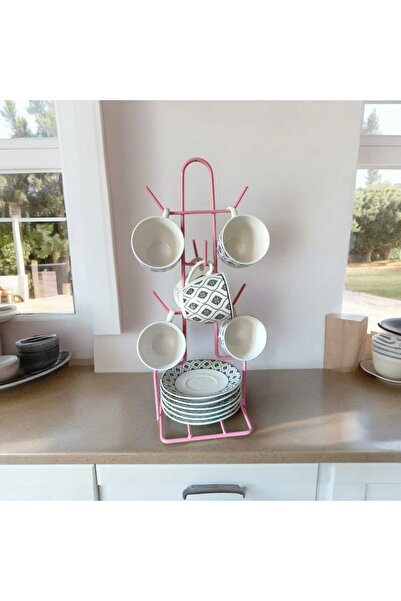 EceAksesuar Umeraș pentru pahare, Umeraș pentru farfurie roz, Umeraș pentru p...