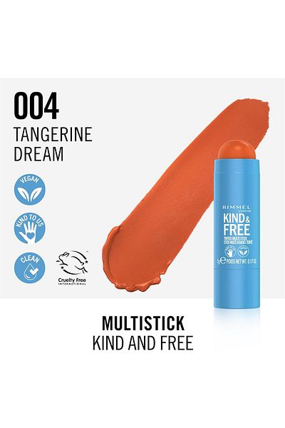 Rimmel London Kind & Free Multi-Stick - 004 - Tangerine Dream, 5g