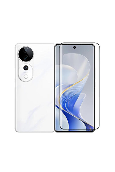 Microcase Vivo V40 5G 3D Curved Tam Kaplayan Kavisli Tempered Cam Ekran Koruy...
