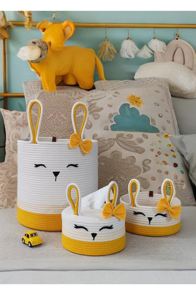HomeTurko Doğal Çoçuk Odası Dekoru Jüt Konsept Sepet Organizer Süs, Oyuncak, ...