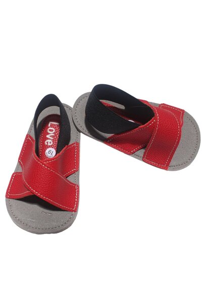 bebegen Sandale cu cruce roșie neagră pentru bebeluș