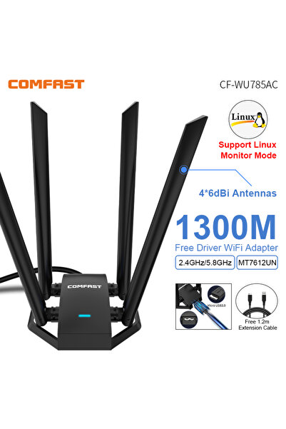 Choice Comfast 1300Mbps Adaptador 2.4G&5GHz Usb Network Card Wireless WiFi Ad...