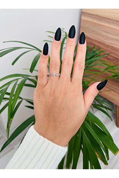 RM Bijuteri خاتم حرف فولاذي قابل للتعديل بتصميم حرف T من حجر الزركون