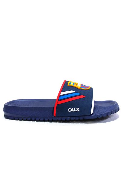Calx Barcelona Navy Blue Yellow Red Anatomical Comfort Slippers