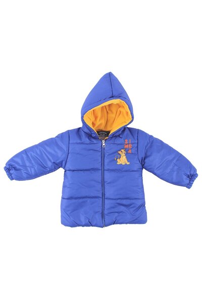 bebegen Mavi Simba Baskılı Kapşonlu Mont