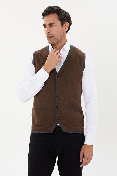 Tony Montana Tony Sports Double Color Knitwear Vest- T-1247
