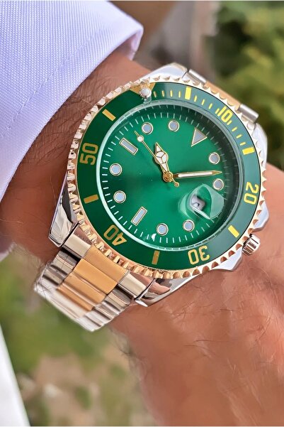 ÇENÇEN Erkek Kol Saati Yeni Sezon Çift Renk Gümüs/gold 41-45. Mm