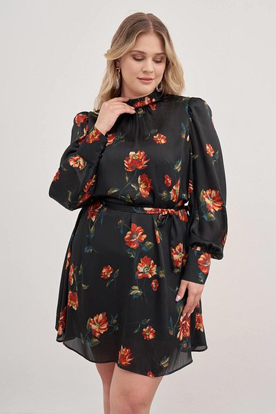 MYLİNE Lined Satin Girdle Detailed Dress