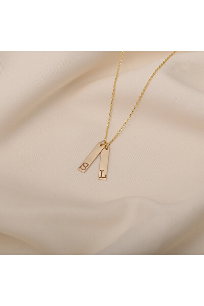 EskiJewelry 925 Ayar Gümüş Harfli İkili Kolye