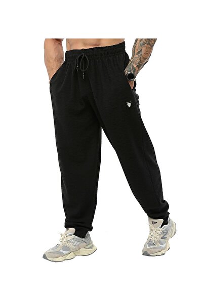 Big Sam Şalvar Kesim Dokulu Eşofman Altı %100 Pamuk Loose Fit Pantolon Big Sa...