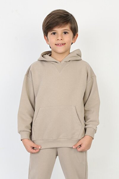 Erkek Çocuk Kapüşonlu Cappuccıno Sweatshırt (2-7 Yaş)