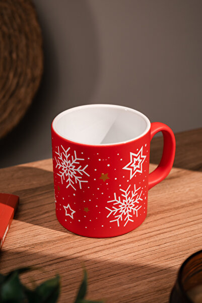 Love Bundles Kar Taneleri ile Süslenmiş Seramik Yılbaşı Kupası | Hediye | Yıl...