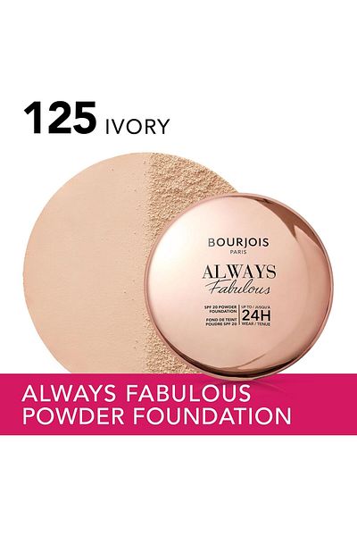Bourjois Always Fabulous Powder Foundation - 125 - Ivory, 7g