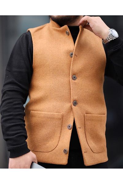 FMB Ticaret Italian Style Stamped Prevailing Collar Slim Fit Premium Vest