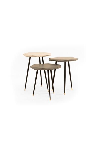 ReHome Barcelona Servis Sehpası | Zigon Sehpa | 3’lü Sehpa Takımı | REHOME