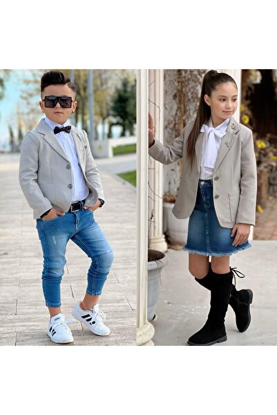 Uğurböceği Комплект за момичета с яке, риза и дънки