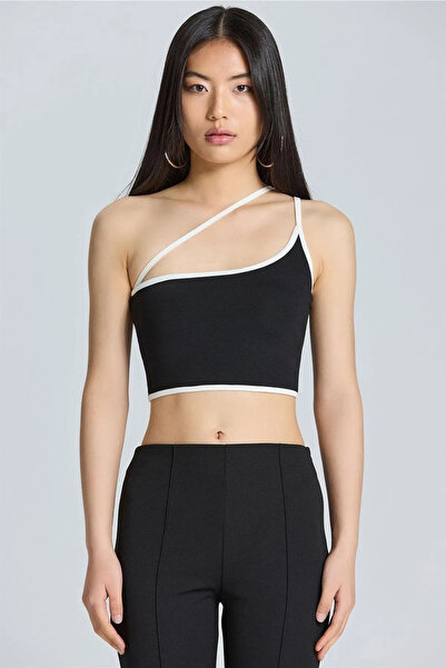 World Fashion Trends WFT2603 Crop cu o singură curea alb-negru